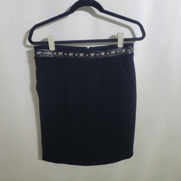 Tory Burch Wool Studded Black Skirt Size Small - Picture 1 of 8